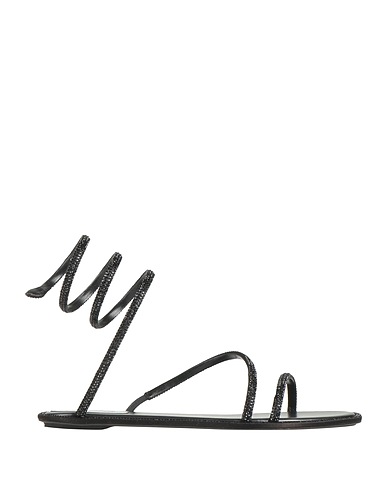 RENE' CAOVILLA Sandals Black Textile fibers