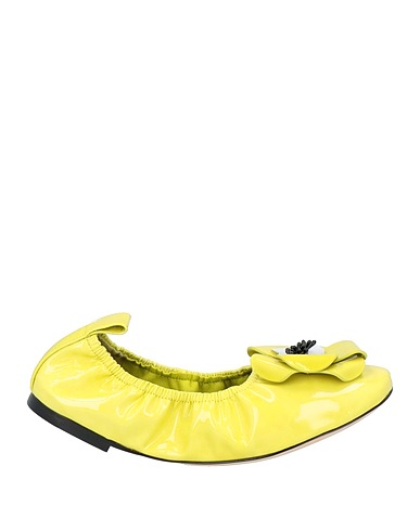 TORY BURCH Ballet flats Lime green Leather
