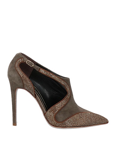 RENE' CAOVILLA Court Taupe Leather, Textile fibres