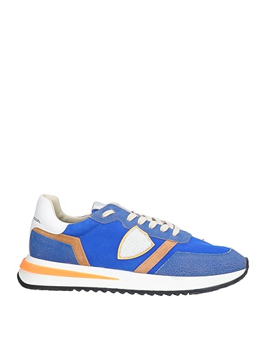 PHILIPPE MODEL Sneakers Bright blue Leather, Textile fibers