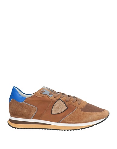 PHILIPPE MODEL Sneakers Brown Leather, Textile fibers