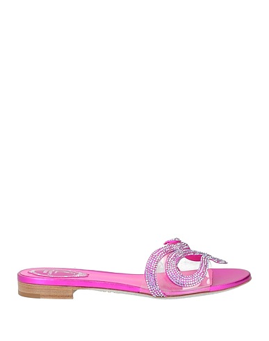 RENE' CAOVILLA Sandals Fuchsia Leather, PVC - Polyvinyl chloride