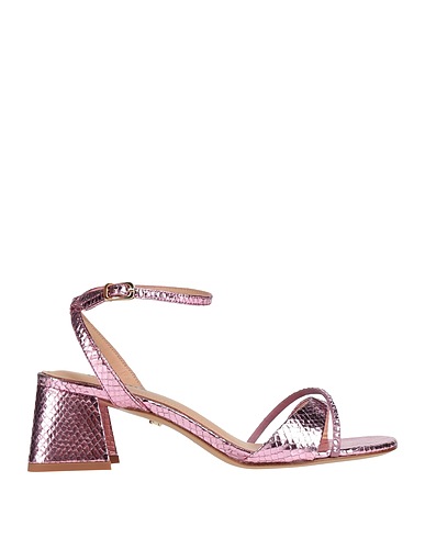 LOLA CRUZ Sandals Leather, Textile fibers