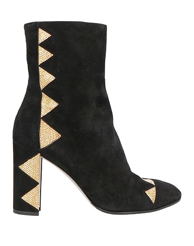 RENE' CAOVILLA Stivaletti Nero Pelle, Fibre tessili
