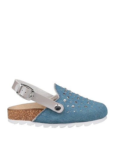 MONNALISA Sandals Blue 65% Cotton, 35% Polyester