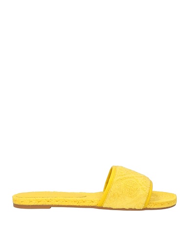 TORY BURCH Sandals Yellow Textile fibres, Leather