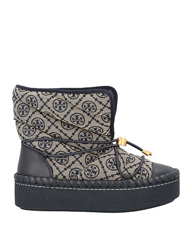 TORY BURCH Stivaletti Khaki Fibre tessili, Pelle