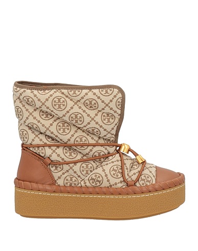TORY BURCH Stivaletti Cammello Fibre tessili, Pelle