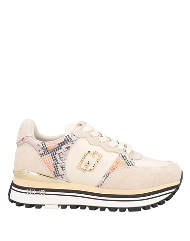 LIU •JO Sneakers Light grey Leather, Textile fibres