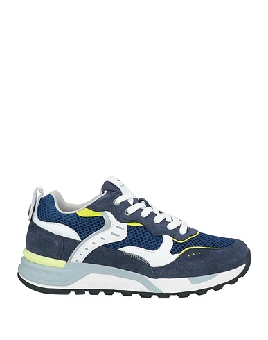 VOILE BLANCHE Sneakers Navy blue Leather, Textile fibres