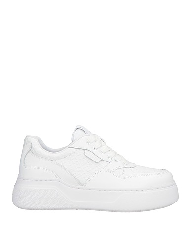 LIU •JO Sneakers White Calfskin, Textile fibers