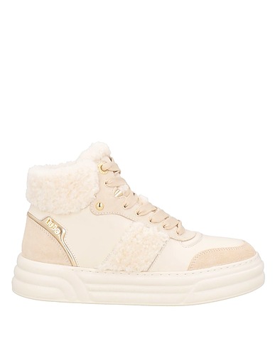 LIU •JO Sneakers Beige Pelle di vitello, Fibre tessili