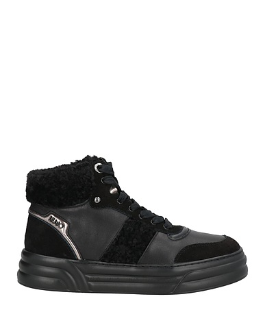 LIU •JO Sneakers Nero Pelle di vitello, Fibre tessili