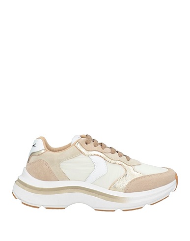 VOILE BLANCHE Sneakers Cremeweiß Leder, Gewebefasern