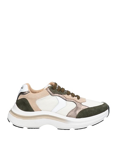 VOILE BLANCHE Sneakers Dark green Leather, Textile fibres