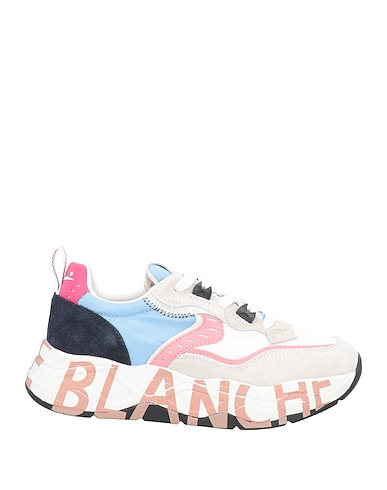 VOILE BLANCHE Sneakers Light blue Leather, Textile fibres