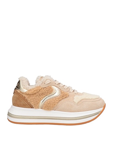 VOILE BLANCHE Sneakers Beige Leather, Textile fibres