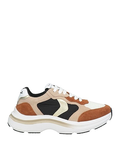 VOILE BLANCHE Sneakers Brown Leather, Textile fibers