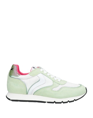 VOILE BLANCHE Sneakers Light green Leather, Textile fibres