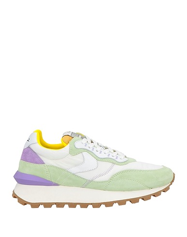 VOILE BLANCHE Sneakers Light green Leather, Textile fibers