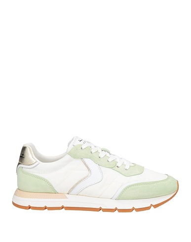 VOILE BLANCHE Sneakers Light green Leather, Textile fibers