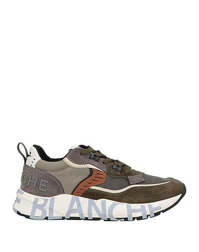VOILE BLANCHE Sneakers Military green Leather, Textile fibres