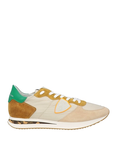 PHILIPPE MODEL Sneakers Beige Leather, Textile fibers