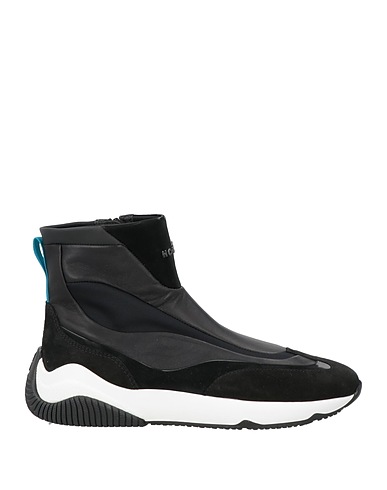 HOGAN Sneakers Black Leather, Textile fibers