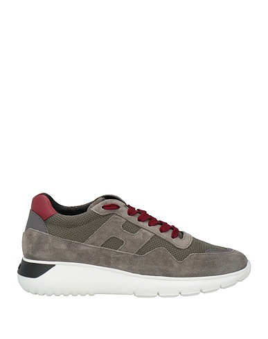 HOGAN Sneakers Maulwurfsgrau Leder, Gewebefasern