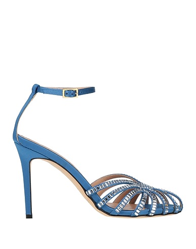SEMICOUTURE Sandals Azure Textile fibers