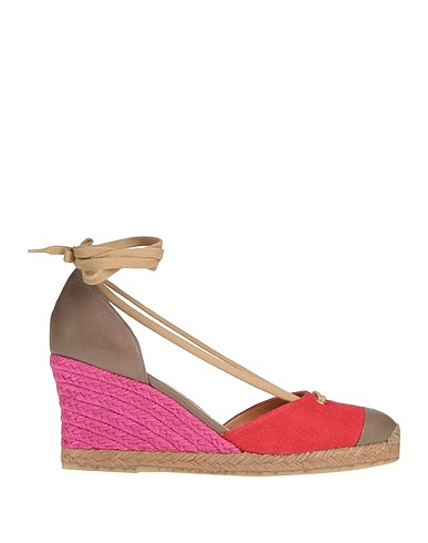 MALÌPARMI Espadrilles Red Leather, Textile fibres