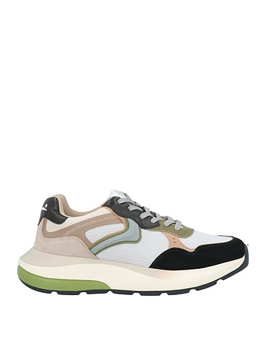 VOILE BLANCHE Sneakers Black Leather, Textile fibres