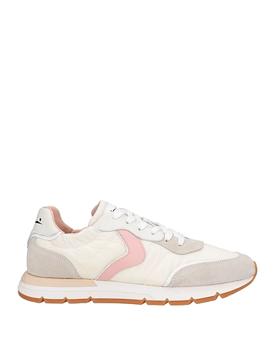 VOILE BLANCHE Sneakers Ivory Leather, Textile fibers