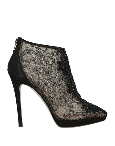 RENE' CAOVILLA Ankle boot Black Textile fibers, Leather