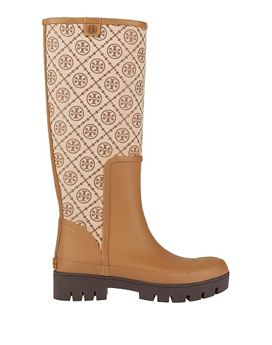 TORY BURCH Boots Camel Textile fibers, Rubber
