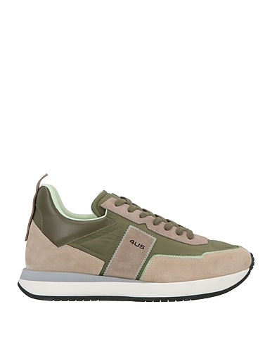PACIOTTI 4US Sneakers Military green Leather, Textile fibres