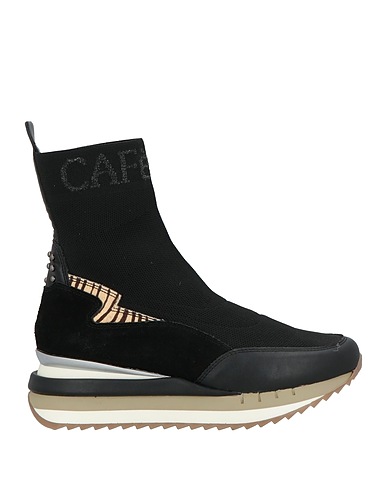 CAFèNOIR Sneakers Black Leather, Textile fibers