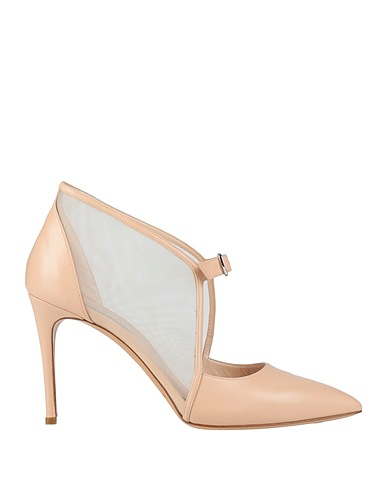 CASADEI Court Beige Leather, Textile fibres