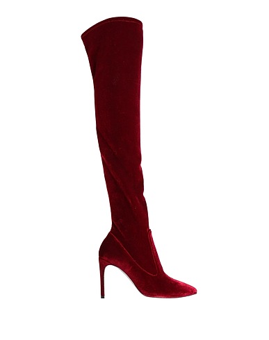 RENE' CAOVILLA Boots Burgundy Textile fibers