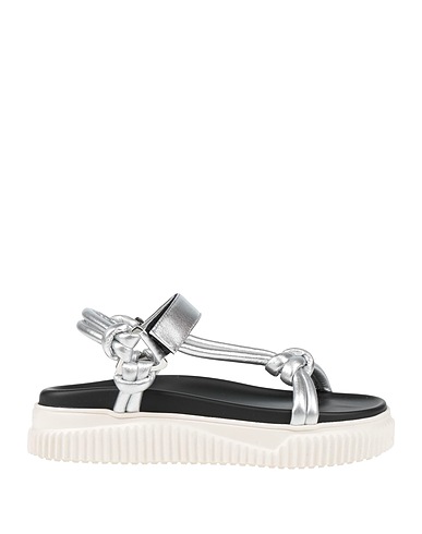 VOILE BLANCHE Sandals Silver Leather