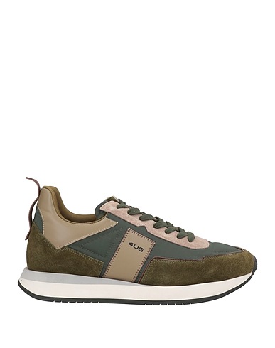 PACIOTTI 4US Sneakers Military green Leather, Textile fibers