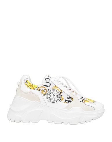 VERSACE JEANS COUTURE Sneakers White Leather, Textile fibres