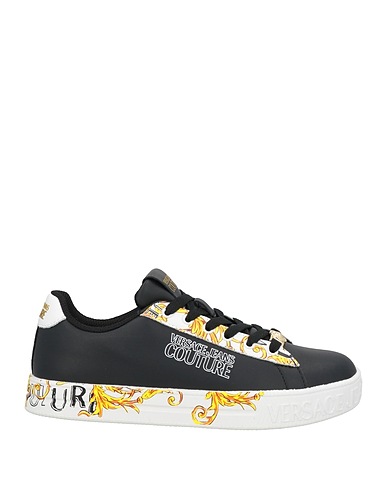 VERSACE JEANS COUTURE Sneakers Black Leather, Synthetisches Material