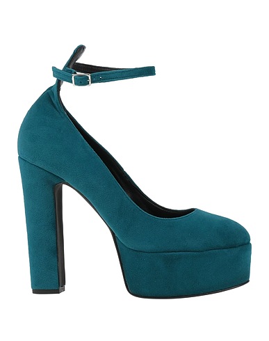 PINKO Pump Deep teal Textile fibers