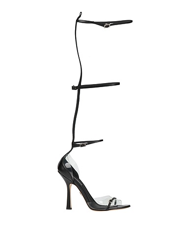 DSQUARED2 Sandals Black Leather, PVC - Polyvinyl chloride