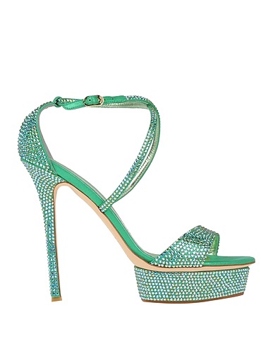 ENIO SILLA for LE SILLA Sandalia Verde Cuero