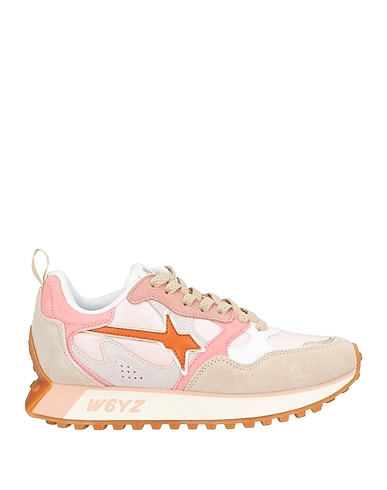 W6YZ Sneakers Pink Leather, Textile fibres