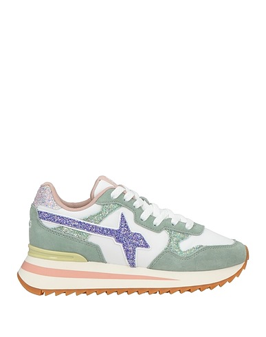 W6YZ Sneakers Military green Leather, Textile fibres