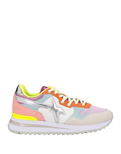W6YZ Sneakers Light grey Leather, Textile fibres