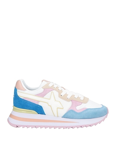 W6YZ Sneakers Azure Leather, Textile fibers